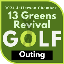 Logo for 2024 Jefferson Chamber 13 Greens Revival Golf Outing